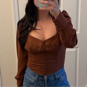 Abercrombie & Fitch Brown Blouse